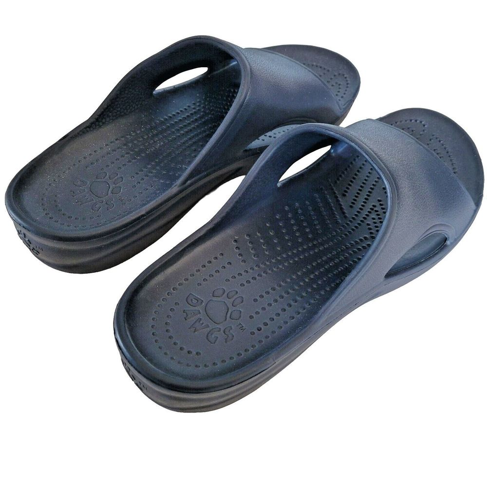 Dawgs Womens Comfort Slide Sandals Size 9 Soft Footbed Slip On Design Navy Blue